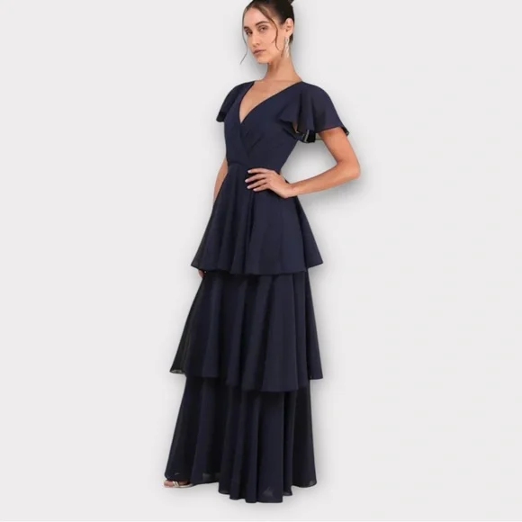 NWT Lulus Sincerely Exquisite blue tiered ruffle maxi dress NWT Lulus Sincerely Exquisite blue tiered ruffle maxi dress